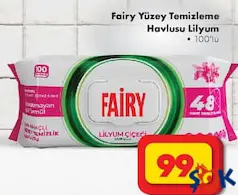 FAİRY YÜZEY TEMİZLİME HAVLUSU LİLYUM 100'LÜ fiyat ve kampanya bilgisi